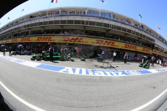 World © Octane Photographic Ltd. Saturday 9th May 2015. Status Grand Prix – Marlon Stockinger and Richie Stanaway. GP2 Race 1 – Circuit de Barcelona–Catalunya. Spain. Digital Ref: