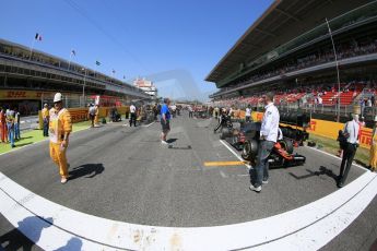 World © Octane Photographic Ltd. Saturday 9th May 2015. The grid. GP2 Race 1 – Circuit de Barcelona–Catalunya. Spain. Digital Ref: