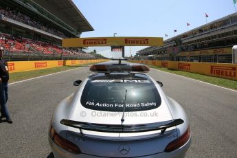 World © Octane Photographic Ltd. Saturday 9th May 2015. Mercedes AMG GTS Safety car. GP2 Race 1 – Circuit de Barcelona–Catalunya. Spain. Digital Ref: