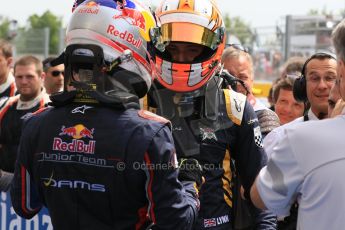 World © Octane Photographic Ltd. Sunday 10th May 2015. DAMS – Alex Lynn (1st) and Pierre Gasly (3rd). GP2 Race 2 – Circuit de Barcelona–Catalunya. Spain. Digital Ref: 1263CB7D9799