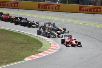 World © Octane Photographic Ltd. Sunday 10th May 2015. Arden International – Norman Nato leads the pack on the opening lap. GP2 Race 2 – Circuit de Barcelona–Catalunya. Spain. Digital Ref: 1263LB1D9602