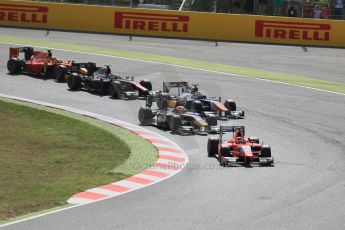 World © Octane Photographic Ltd. Sunday 10th May 2015. Arden International – Norman Nato leads the pack on the opening lap. GP2 Race 2 – Circuit de Barcelona–Catalunya. Spain. Digital Ref: 1263LB1D9603