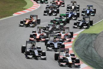 World © Octane Photographic Ltd. Sunday 10th May 2015. Campos Racing – Arthur Pic leading the midfield pack. GP2 Race 2 – Circuit de Barcelona–Catalunya. Spain. Digital Ref: 1263LB1D9628