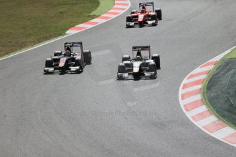 World © Octane Photographic Ltd. Sunday 10th May 2015. Hilmer Motorsport – Nick Yelloly and ART Grand Prix – Nobuharu Matsushita. GP2 Race 2 – Circuit de Barcelona–Catalunya. Spain. Digital Ref: 1263LB1D9776