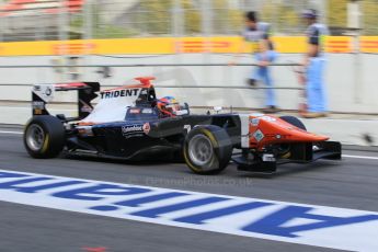 World © Octane Photographic Ltd. Friday 8th May 2015. Trident – Oscar Tunjo. GP3 Practice – Circuit de Barcelona–Catalunya. Spain. Digital Ref. : 1253CB1L6957