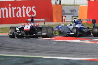 World © Octane Photographic Ltd. Saturday 9th May 2015. Carlin – Antonio Fuoco and Koiranen GP – Jimmy Eriksson. GP3 Qualifying – Circuit de Barcelona–Catalunya. Spain. Digital Ref: 1255CB7D6972