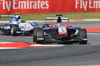 World © Octane Photographic Ltd. Saturday 9th May 2015. Carlin – Antonio Fuoco and Koiranen GP – Jimmy Eriksson. GP3 Qualifying – Circuit de Barcelona–Catalunya. Spain. Digital Ref: 1255CB7D6976