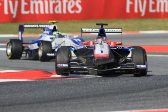 World © Octane Photographic Ltd. Saturday 9th May 2015. Carlin – Antonio Fuoco and Koiranen GP – Jimmy Eriksson. GP3 Qualifying – Circuit de Barcelona–Catalunya. Spain. Digital Ref: 1255CB7D6977