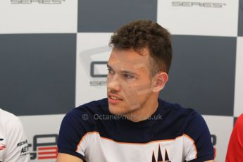 World © Octane Photographic Ltd. Saturday 9th May 2015. Trident – Luca Ghiotto (Pole). GP3 Qualifying Press Conference – Circuit de Barcelona–Catalunya. Spain. Digital Ref: 1255CB7D7410