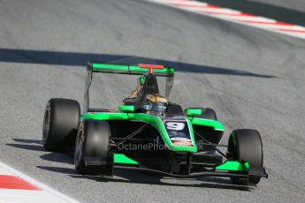 World © Octane Photographic Ltd. Saturday 9th May 2015. Status Grand Prix – Sandy Stuvik. GP3 Qualifying – Circuit de Barcelona–Catalunya. Spain. Digital Ref: 1255LB1D7772