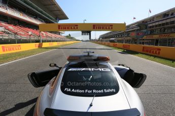 World © Octane Photographic Ltd. Saturday 9th May 2015. Mercedes AMG GTS Safety Car. GP3 Race 1 – Circuit de Barcelona–Catalunya. Spain. Digital Ref:
