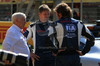 World © Octane Photographic Ltd. Saturday 9th May 2015. Bernd Maylander - Safety Car driver with Herbie Blash FIA Deputy Race Director. GP3 Race 1 – Circuit de Barcelona–Catalunya. Spain. Digital Ref: