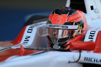 World © Octane Photographic Ltd. Saturday 9th May 2015. ART Grand Prix – Esteban Ocon. GP3 Race 1 – Circuit de Barcelona–Catalunya. Spain. Digital Ref: