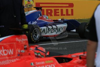 World © Octane Photographic Ltd. Sunday 10th May 2015. Carlin – Antonio Fuoco and Arden International – Kevin Ceccon. GP3 Race 2 – Circuit de Barcelona–Catalunya. Spain. Digital Ref: 1262CB7D9520