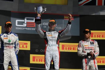 World © Octane Photographic Ltd. Sunday 10th May 2015. ART Grand Prix – Marvin Kirchhofer (1st), Koiranen GP – Jimmy Eriksson (2nd) and Carlin – Jann Mardenborough (3rd). GP3 Race 2 – Circuit de Barcelona–Catalunya. Spain. Digital Ref: 1262CB7D9625