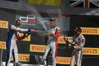 World © Octane Photographic Ltd. Sunday 10th May 2015. ART Grand Prix – Marvin Kirchhofer (1st), Koiranen GP – Jimmy Eriksson (2nd) and Carlin – Jann Mardenborough (3rd). GP3 Race 2 – Circuit de Barcelona–Catalunya. Spain. Digital Ref: 1262CB7D9657