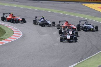 World © Octane Photographic Ltd. Sunday 10th May 2015. Arden International – Antonio Fuoco leads the pack. GP3 Race 2 – Circuit de Barcelona–Catalunya. Spain. Digital Ref: 1262LB1D9227