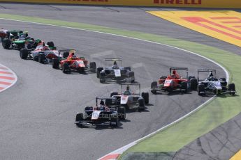 World © Octane Photographic Ltd. Sunday 10th May 2015. Arden International – Antonio Fuoco leads the pack. GP3 Race 2 – Circuit de Barcelona–Catalunya. Spain. Digital Ref: 1262LB1D9232