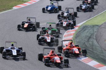 World © Octane Photographic Ltd. Sunday 10th May 2015. Arden International – Kevin Ceccon leads the pack. GP3 Race 2 – Circuit de Barcelona–Catalunya. Spain. Digital Ref: 1262LB1D9252