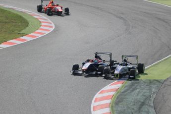 World © Octane Photographic Ltd. Sunday 10th May 2015. Carlin – Antonio Fuoco and Jimmy Eriksson. GP3 Race 2 – Circuit de Barcelona–Catalunya. Spain. Digital Ref: 1262LB1D9349