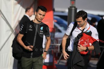 World © Octane Photographic Ltd. Mercedes AMG Petronas Reserve driver – Pascal Werlein. Saturday 9th May 2015, F1 Spanish GP Formula 1 Paddock, Circuit de Barcelona-Catalunya, Spain. Digital Ref: 1260CB1L7066