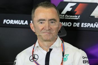 World © Octane Photographic Ltd. Paddy Lowe - Executive Director of Mercedes Formula One. Friday 8th May 2015, F1 Spanish GP. Team Press Conference, Circuit de Barcelona-Catalunya, Spain. Digital Ref: 1254LB7D6709