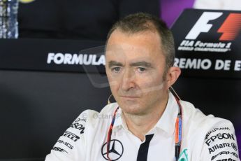 World © Octane Photographic Ltd. Paddy Lowe - Executive Director of Mercedes Formula One. Friday 8th May 2015, F1 Spanish GP. Team Press Conference, Circuit de Barcelona-Catalunya, Spain. Digital Ref: 1254LB7D6737