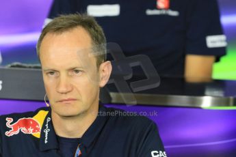 World © Octane Photographic Ltd. Paul Monaghan, Red Bull Racing Chief Engineer. Friday 8th May 2015, F1 Spanish GP. Team Press Conference, Circuit de Barcelona-Catalunya, Spain. Digital Ref: 1254LB7D6842