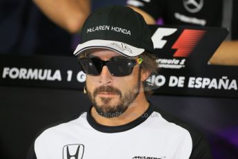 World © Octane Photographic Ltd. McLaren Honda – Fernando Alonso. Thursday 7th May 2015, F1 Spanish GP - Driver Press Conference, Circuit de Barcelona-Catalunya, Spain. Digital Ref: 1245LB1D5570