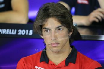 World © Octane Photographic Ltd. Manor Marussia F1 Team – Roberto Merhi. Thursday 7th May 2015, F1 Spanish GP - Driver Press Conference, Circuit de Barcelona-Catalunya, Spain. Digital Ref: 1245LB1D5603