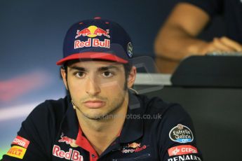 World © Octane Photographic Ltd. Scuderia Toro Rosso – Carlos Sainz Jnr. Thursday 7th May 2015, F1 Spanish GP - Driver Press Conference, Circuit de Barcelona-Catalunya, Spain. Digital Ref: 1245LB1D5606