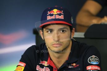 World © Octane Photographic Ltd. Scuderia Toro Rosso – Carlos Sainz Jnr. Thursday 7th May 2015, F1 Spanish GP - Driver Press Conference, Circuit de Barcelona-Catalunya, Spain. Digital Ref: 1245LB1D5610