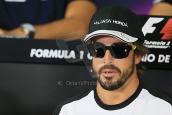 World © Octane Photographic Ltd. McLaren Honda – Fernando Alonso. Thursday 7th May 2015, F1 Spanish GP - Driver Press Conference, Circuit de Barcelona-Catalunya, Spain. Digital Ref: 1245LB1D5649
