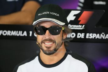 World © Octane Photographic Ltd. McLaren Honda – Fernando Alonso. Thursday 7th May 2015, F1 Spanish GP - Driver Press Conference, Circuit de Barcelona-Catalunya, Spain. Digital Ref: 1245LB1D5667