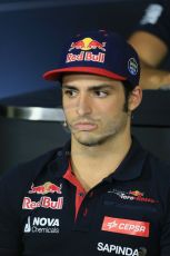 World © Octane Photographic Ltd. Scuderia Toro Rosso – Carlos Sainz Jnr. Thursday 7th May 2015, F1 Spanish GP - Driver Press Conference, Circuit de Barcelona-Catalunya, Spain. Digital Ref: 1245LB1D5681