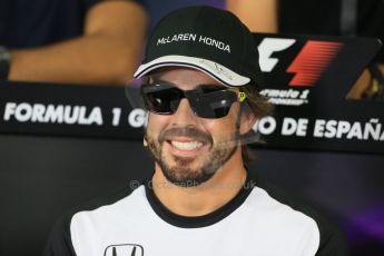 World © Octane Photographic Ltd. McLaren Honda – Fernando Alonso. Thursday 7th May 2015, F1 Spanish GP - Driver Press Conference, Circuit de Barcelona-Catalunya, Spain. Digital Ref: 1245LB1D5818