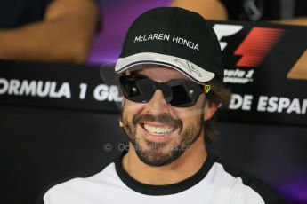 World © Octane Photographic Ltd. McLaren Honda – Fernando Alonso. Thursday 7th May 2015, F1 Spanish GP - Driver Press Conference, Circuit de Barcelona-Catalunya, Spain. Digital Ref: 1245LB1D5929