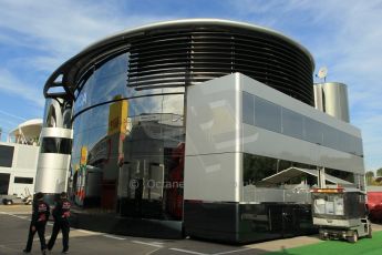 World © Octane Photographic Ltd. McLaren Honda Brand Centre. Thursday 7th May 2015, F1 Spanish GP Paddock, Circuit de Barcelona-Catalunya, Spain. Digital Ref: 1244CB1L5792