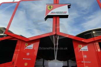 World © Octane Photographic Ltd. Scuderia Ferrari Motorhome. Thursday 7th May 2015, F1 Spanish GP Paddock, Circuit de Barcelona-Catalunya, Spain. Digital Ref: 1244CB1L5795
