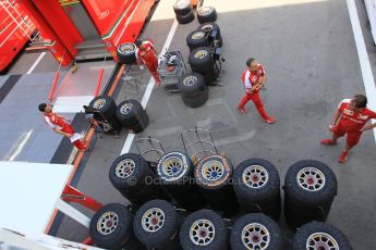 World © Octane Photographic Ltd. Scuderia Ferrari SF15-T wheel and tyres. Thursday 7th May 2015, F1 Spanish GP Paddock, Circuit de Barcelona-Catalunya, Spain. Digital Ref: 1244CB1L5860
