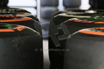 World © Octane Photographic Ltd. Pirelli tyre choices on McLaren wheels. Thursday 7th May 2015, F1 Spanish GP Paddock, Circuit de Barcelona-Catalunya, Spain. Digital Ref: 1244CB7D1217