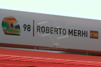 World © Octane Photographic Ltd. Manor Marussia F1 Team – Roberto Merhi. Thursday 7th May 2015, F1 Spanish GP Pitlane, Circuit de Barcelona-Catalunya, Spain. Digital Ref: 1244CB7D1385