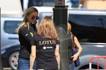 World © Octane Photographic Ltd. Lotus F1 Team Development Driver – Carmen Jorda. Thursday 7th May 2015, F1 Spanish GP Paddock, Circuit de Barcelona-Catalunya, Spain. Digital Ref: 1244CB7D1524