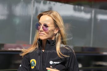 World © Octane Photographic Ltd. Lotus F1 Team Development Driver – Carmen Jorda. Thursday 7th May 2015, F1 Spanish GP Paddock, Circuit de Barcelona-Catalunya, Spain. Digital Ref: 1244CB7D1542