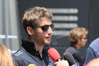 World © Octane Photographic Ltd. Lotus F1 Team E23 Hybrid – Romain Grosjean. Thursday 7th May 2015, F1 Spanish GP Paddock, Circuit de Barcelona-Catalunya, Spain. Digital Ref: 1244CB7D1686