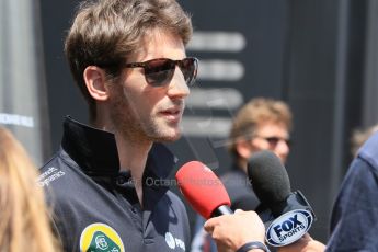 World © Octane Photographic Ltd. Lotus F1 Team E23 Hybrid – Romain Grosjean. Thursday 7th May 2015, F1 Spanish GP Paddock, Circuit de Barcelona-Catalunya, Spain. Digital Ref: 1244CB7D1690