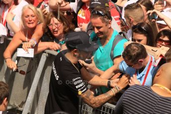 World © Octane Photographic Ltd. The crowds on the pitlane tour with Lewis Hamilton. Thursday 7th May 2015, F1 Spanish GP Pitlane, Circuit de Barcelona-Catalunya, Spain. Digital Ref: 1244CB7D5931