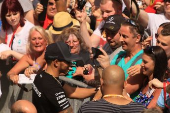 World © Octane Photographic Ltd. The crowds on the pitlane tour with Lewis Hamilton. Thursday 7th May 2015, F1 Spanish GP Pitlane, Circuit de Barcelona-Catalunya, Spain. Digital Ref: 1244CB7D5936