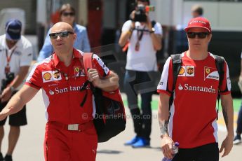 World © Octane Photographic Ltd. Scuderia Ferrari SF15-T– Kimi Raikkonen. Thursday 7th May 2015, F1 Spanish GP Paddock, Circuit de Barcelona-Catalunya, Spain. Digital Ref: 1244LB1D5518