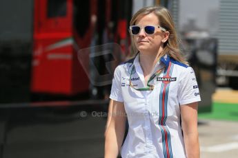 World © Octane Photographic Ltd. Williams Martini Racing - Susie Wolff. Thursday 7th May 2015, F1 Spanish GP Paddock, Circuit de Barcelona-Catalunya, Spain. Digital Ref: 1244LB1D5534